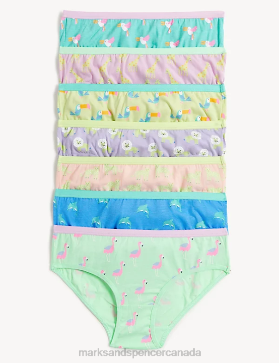 Marks and Spencer sale - Marks & Spencer Kids 7pk Pure Cotton Animal Knickers Clothing Multi/Brights 20VTD9028