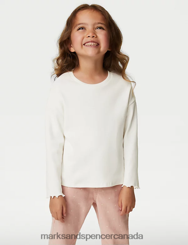 Marks and Spencer near me - Clothing 20VTD9396 Cream Kids Marks & Spencer Cotton Rich Ribed Top