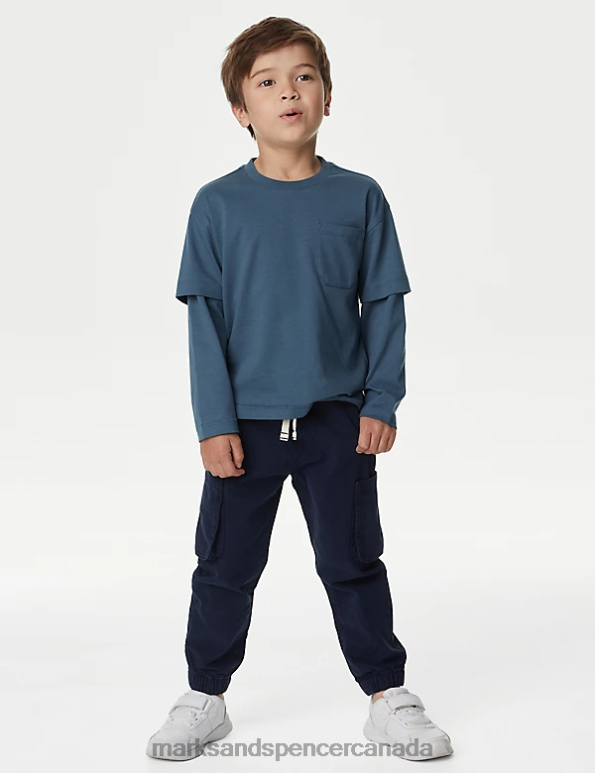 Marks and Spencer sale - Kids Blue Clothing Marks & Spencer Pure Cotton Top 20VTD7978