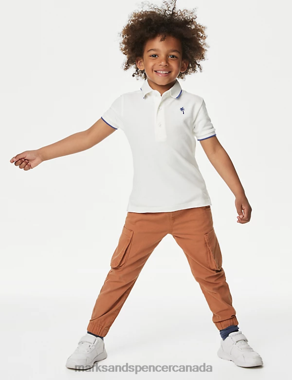 Kids Ivory Clothing Marks & Spencer Pure Cotton Polo Shirt 20VTD8249 - Marks and Spencer Canada locations