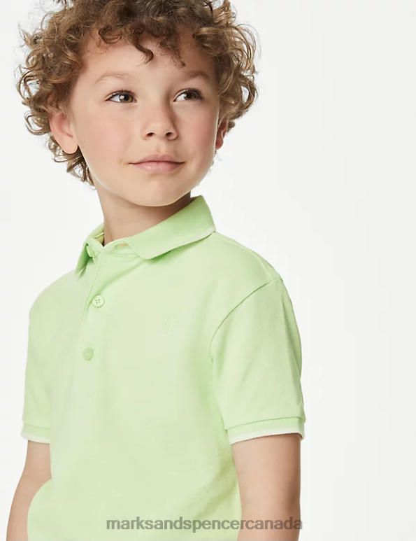 Kids Light Apple Clothing Marks & Spencer Pure Cotton Polo Shirt 20VTD8248 - Marks and Spencer online