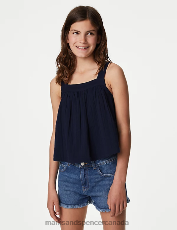 Kids Navy Clothing Marks & Spencer Pure Cotton Vest 20VTD8434 - Marks and Spencer Canada locations