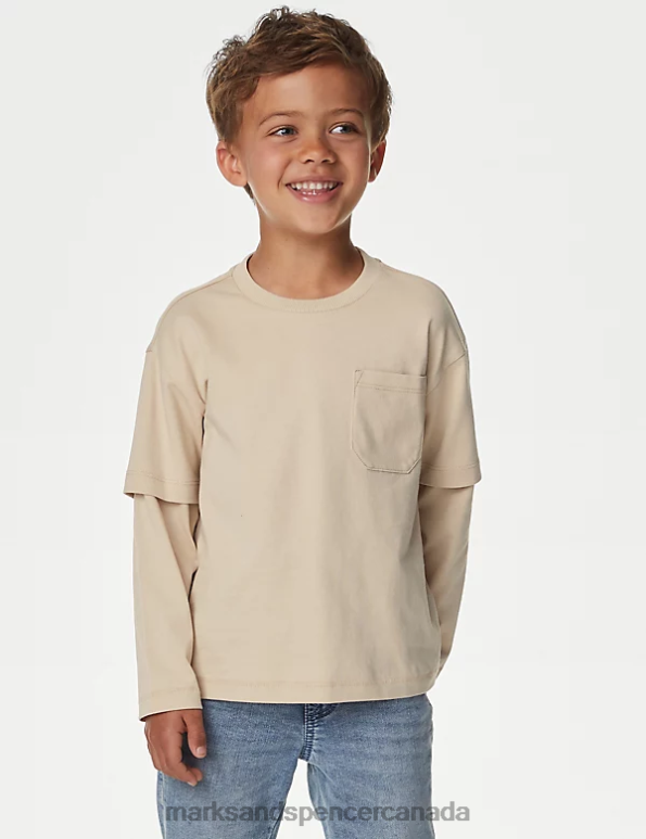 Kids Stone Clothing Marks & Spencer Pure Cotton Top 20VTD8267 - Marks and Spencer online