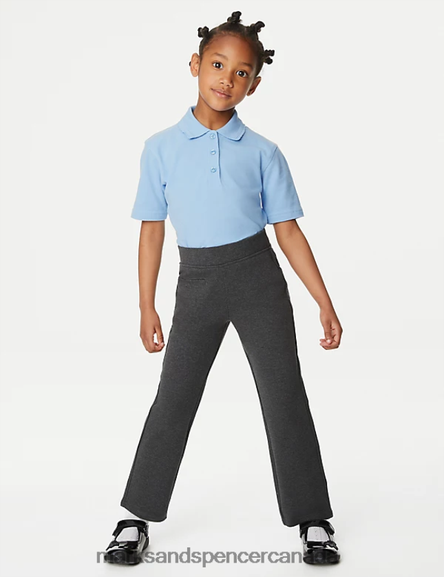 Marks and Spencer Canada - Clothing 20VTD9195 Grey Kids Marks & Spencer Regular Leg Jersey School Trousers