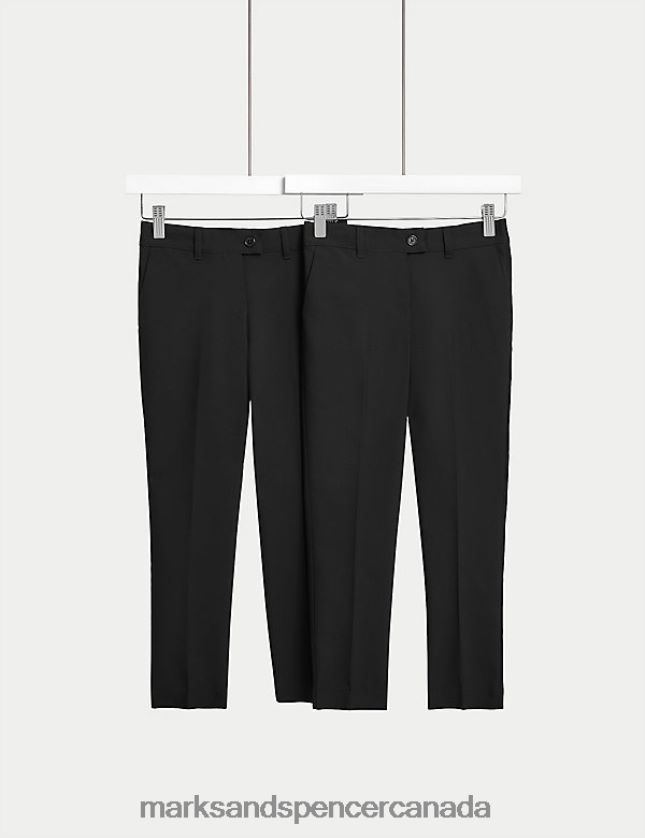 Clothing 20VTD9249 Black Kids Marks & Spencer 2pk Skinny Leg School Trousers - Marks and Spencer online