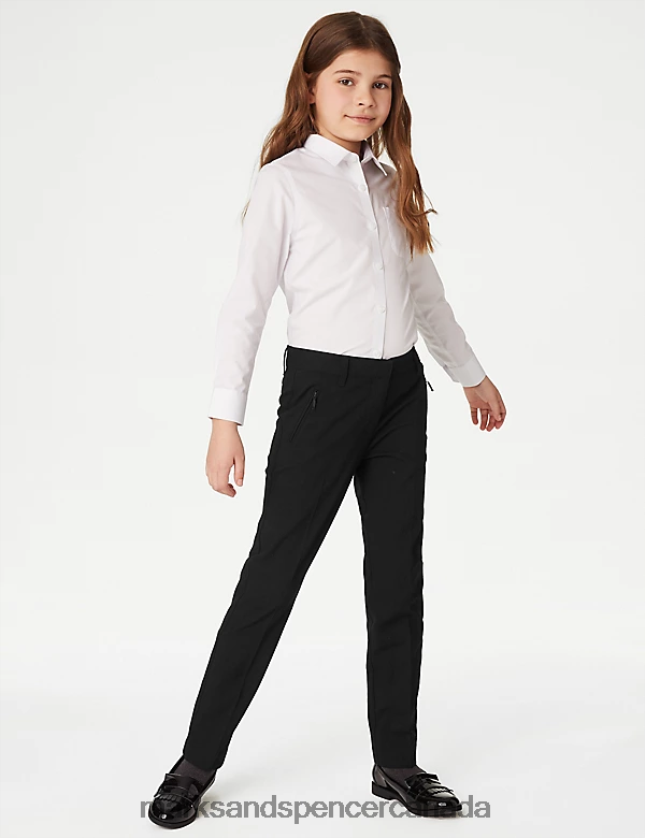 Marks and Spencer Canada - Clothing 20VTD9552 Black Kids Marks & Spencer Slim Leg Slim Waist School Trousers