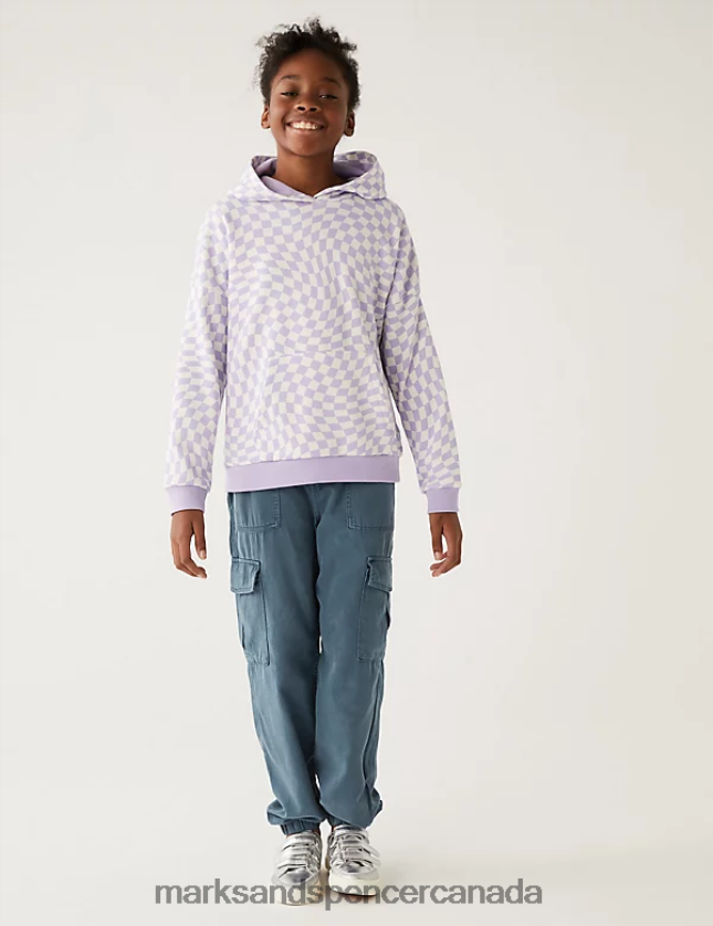 Clothing 20VTD9703 Blue Kids Marks & Spencer Cotton Blend Cargo Trousers - Marks and Spencer online