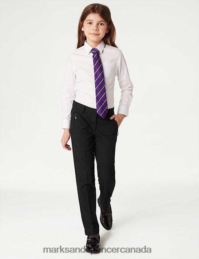 Clothing 20VTD9968 Black Kids Marks & Spencer Slim Leg Additional Length School Trousers - Marks and Spencer outlet