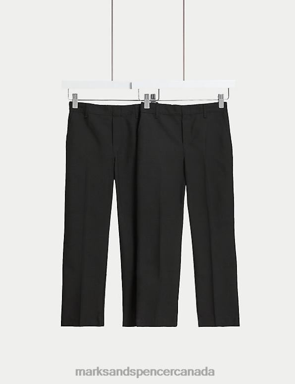 Marks and Spencer near me - Kids Black Clothing Marks & Spencer 2pk Easy Dressing School Trousers 20VTD7982