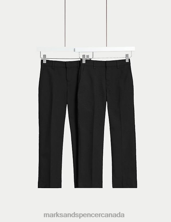 Marks and Spencer sale - Kids Black Clothing Marks & Spencer 2pk Regular Leg School Trousers 20VTD292