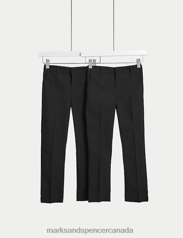 Marks and Spencer sale - Kids Black Clothing Marks & Spencer 2pk Skinny Leg School Trousers 20VTD7840