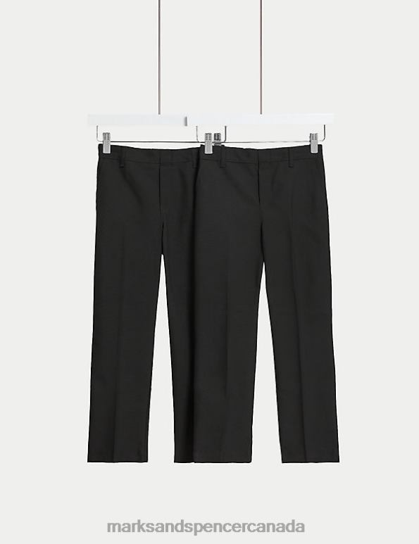 Kids Black Clothing Marks & Spencer 2pk Super Skinny Leg School Trousers 20VTD7924 - Marks and Spencer Canada locations