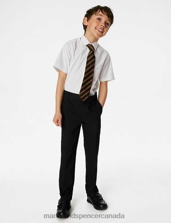 Kids Black Clothing Marks & Spencer Regular Leg Slim Waist School Trousers 20VTD8003 - Marks and Spencer outlet