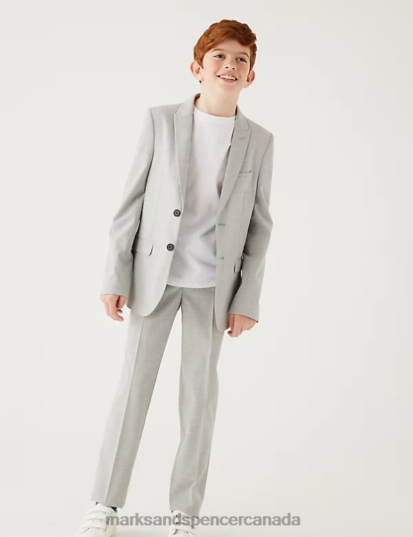 Marks and Spencer near me - Kids Light Grey Clothing Marks & Spencer Checked Suit Trousers 20VTD8068