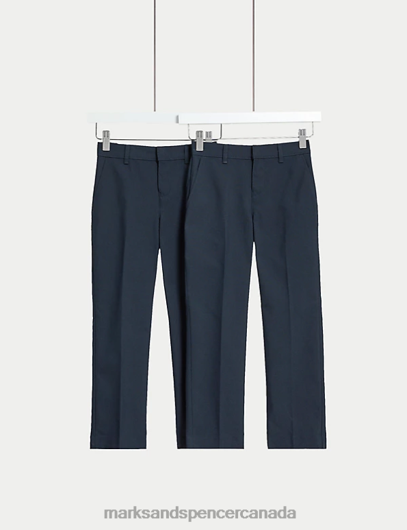 Marks and Spencer Canada - Kids Navy Clothing Marks & Spencer 2pk Regular Leg School Trousers 20VTD289