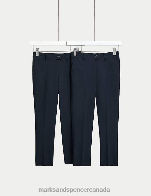 Kids Navy Clothing Marks & Spencer 2pk Skinny Leg School Trousers 20VTD8979 - Marks and Spencer Canada locations