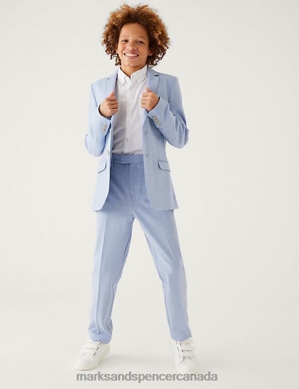 Marks and Spencer sale - Kids Soft Blue Clothing Marks & Spencer Mini Me Slim Leg Suit Trousers 20VTD7995