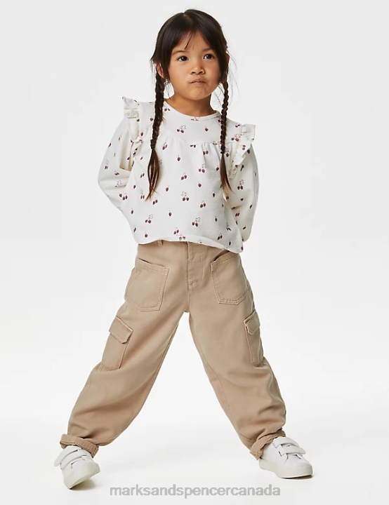 Marks and Spencer near me - Marks & Spencer Kids Cotton Rich Cargo Trousers Clothing Neutral 20VTD9127