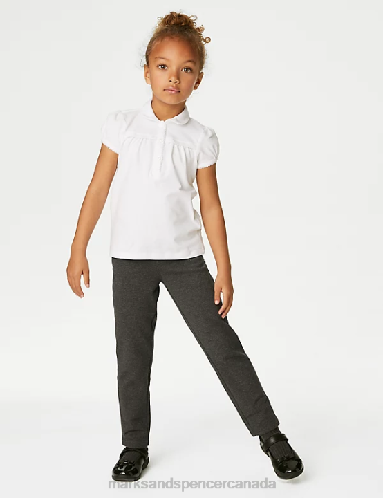 Marks and Spencer Canada - Marks & Spencer Kids Slim Leg Jersey School Trousers Clothing Grey 20VTD9107