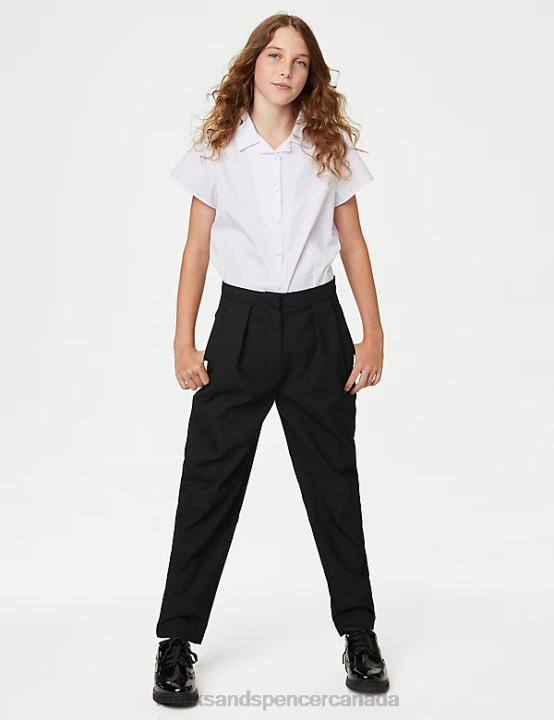 Marks & Spencer Kids Tapered Leg School Trousers Clothing Black 20VTD9155 - Marks and Spencer outlet