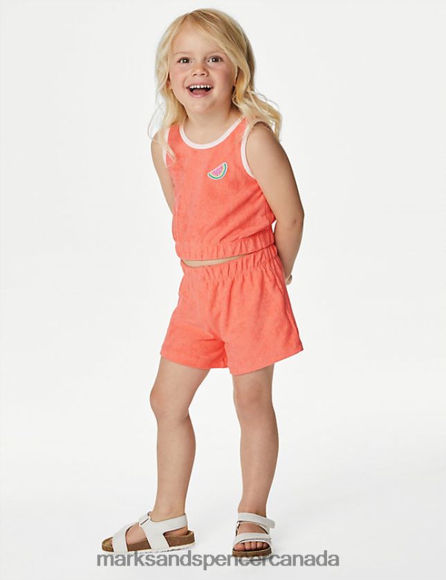 Marks and Spencer sale - Clothing 20VTD9190 Coral Kids Marks & Spencer Cotton Rich Top & Bottom Outfit