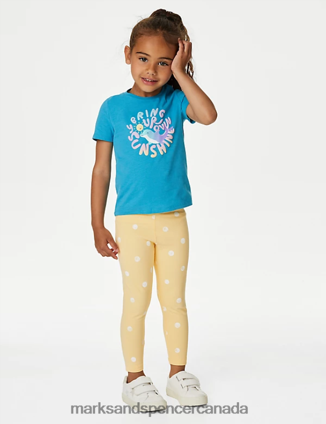 Marks and Spencer near me - Clothing 20VTD9500 Blue Mix Kids Marks & Spencer Cotton Rich Dolphin Top & Bottom Outfit