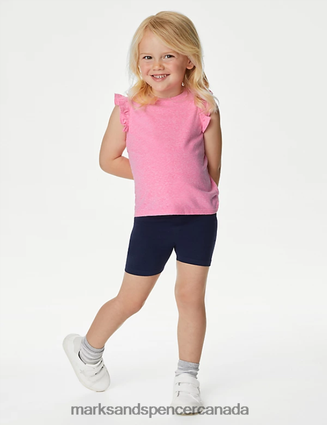 Marks and Spencer sale - Clothing 20VTD9527 Pink Mix Kids Marks & Spencer Cotton Blend Top & Bottom Outfit