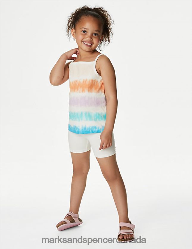 Marks and Spencer near me - Clothing 20VTD9566 White Mix Kids Marks & Spencer Cotton Rich Tie Dye Top & Bottom Outfit