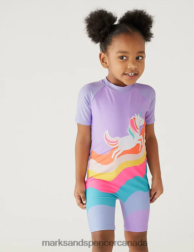 Marks and Spencer near me - Clothing 20VTD9896 Lilac Kids Marks & Spencer Unicorn Long Sleeve All In One