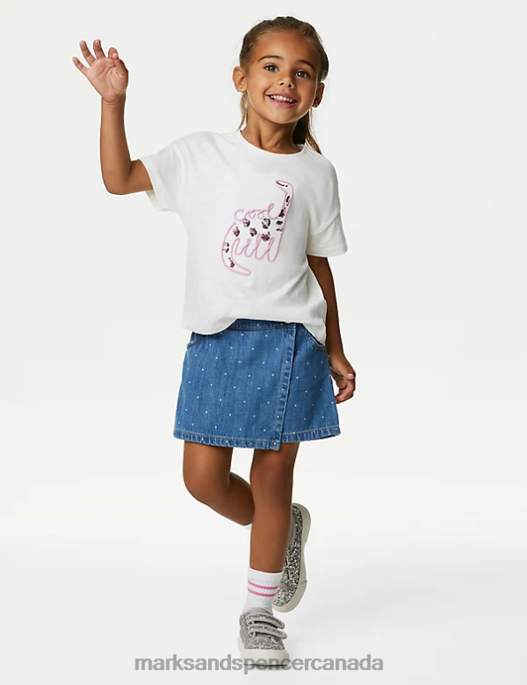 Kids Denim Clothing Marks & Spencer Polka Dot Skort 20VTD8986 - Marks and Spencer online