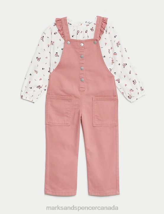 Marks and Spencer near me - Marks & Spencer Kids 2pc Pure Cotton Floral Outfit Clothing Pink 20VTD9161