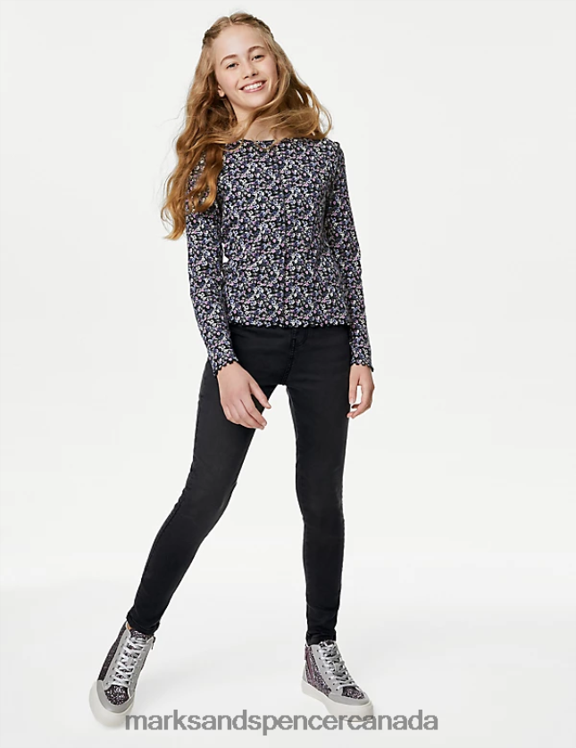 Marks and Spencer near me - Clothing 20VTD9288 Black Denim Kids Marks & Spencer Skinny Denim Jeggings