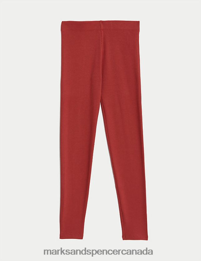 Marks and Spencer Canada - Clothing 20VTD9427 Red Kids Marks & Spencer Cotton Rich Ribbed Leggings