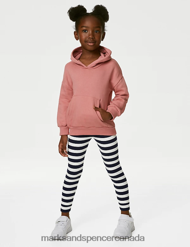 Marks and Spencer sale - Clothing 20VTD9468 Navy Kids Marks & Spencer Cotton Rich Striped Leggings