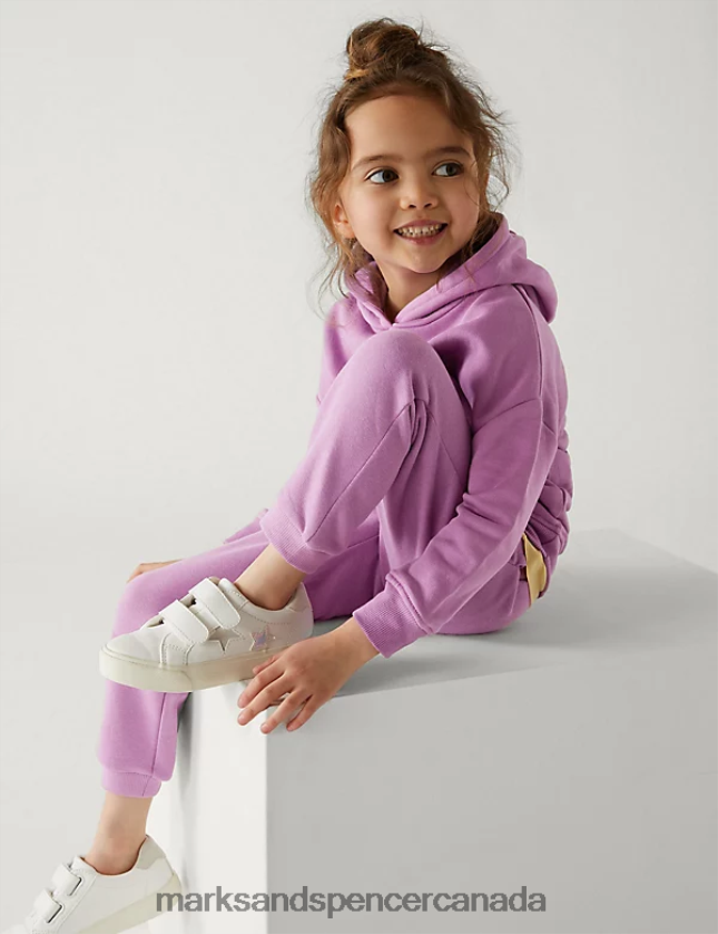 Marks and Spencer Canada - Clothing 20VTD9535 Purple Kids Marks & Spencer Cotton Rich Joggers