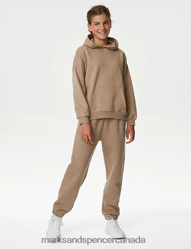 Clothing 20VTD9591 Mink Kids Marks & Spencer Cotton Rich Plain Joggers - Marks and Spencer Canada locations