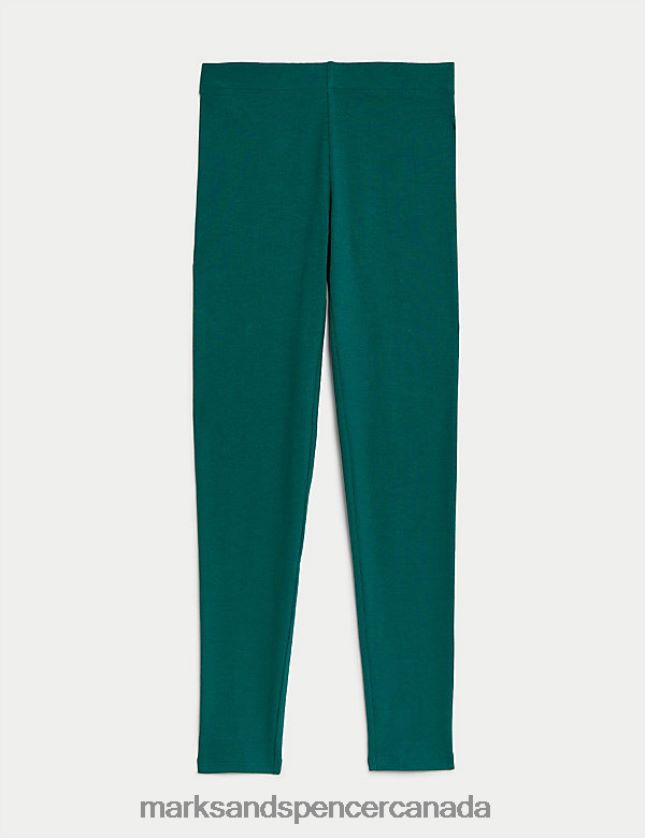 Clothing 20VTD9671 Green Kids Marks & Spencer Cotton Rich Ribbed Leggings - Marks and Spencer outlet