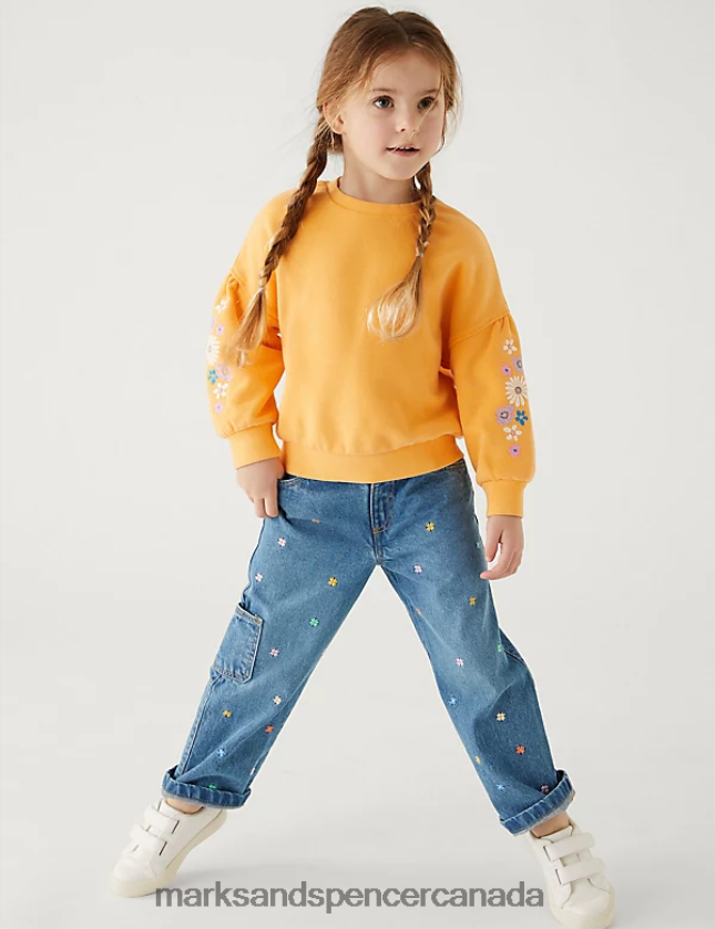 Marks and Spencer Canada - Clothing 20VTD9679 Denim Kids Marks & Spencer Embroidered Jean