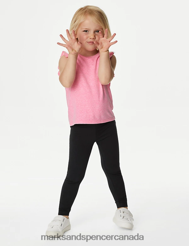 Clothing 20VTD9907 Black Kids Marks & Spencer Cotton Rich Plain Leggings - Marks and Spencer Canada locations