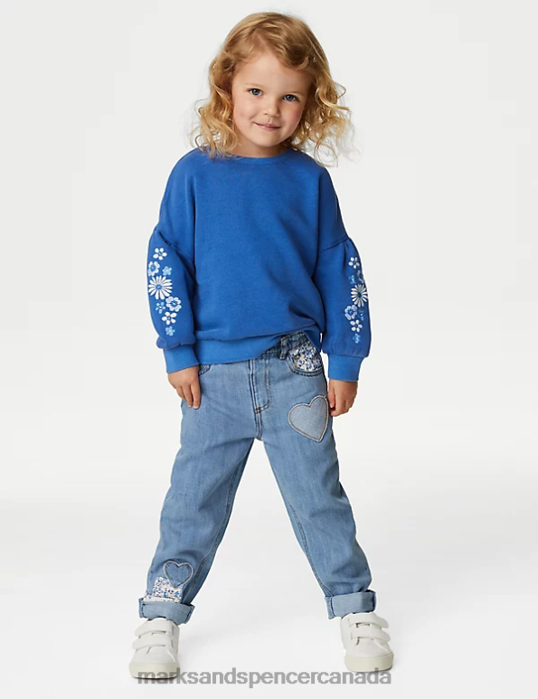 Marks and Spencer Canada - Kids Denim Clothing Marks & Spencer Mom Patchwork Jeans 20VTD8836