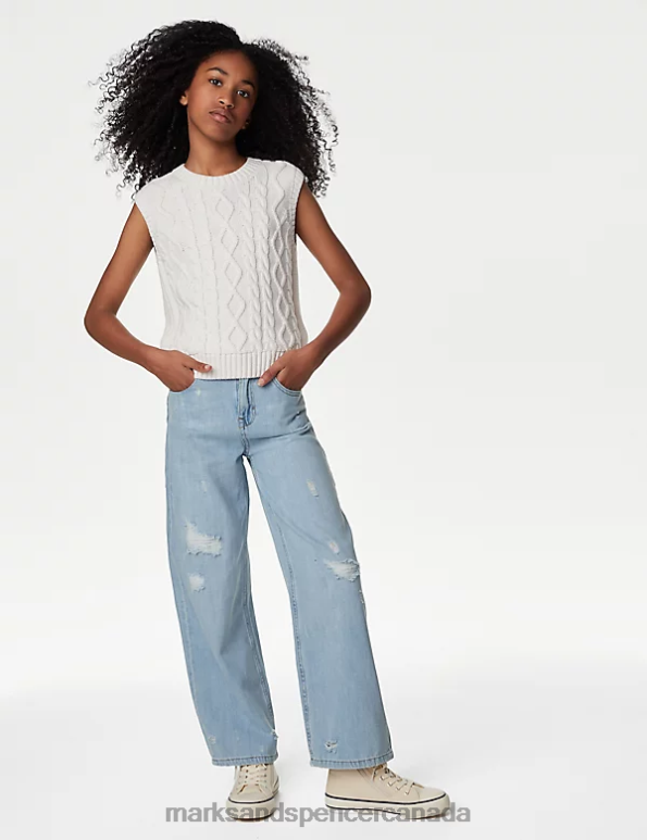 Marks and Spencer sale - Kids Light Denim Clothing Marks & Spencer Relaxed Denim Jeans 20VTD8813