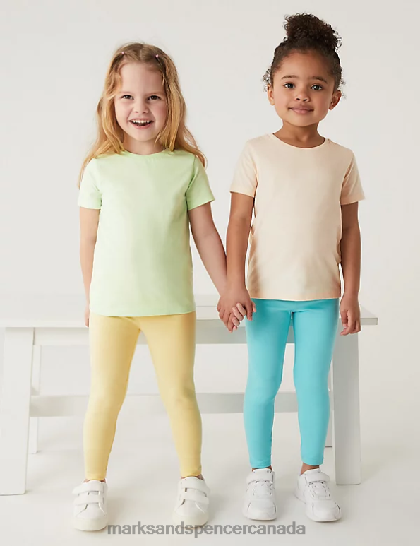 Marks and Spencer near me - Kids Multi Clothing Marks & Spencer 7pk Cotton Rich Plain Leggings 20VTD8913