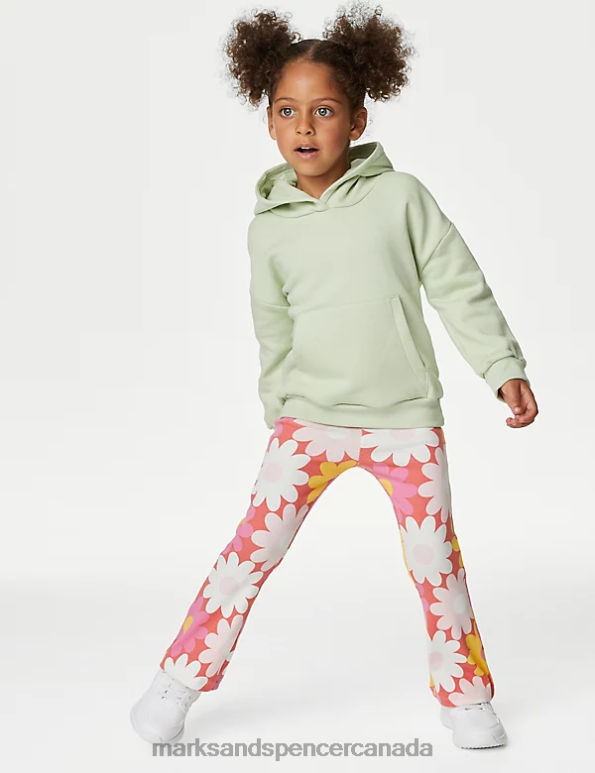 Kids Multi Clothing Marks & Spencer Cotton Rich Floral Flared Leggings 20VTD8855 - Marks and Spencer Canada locations