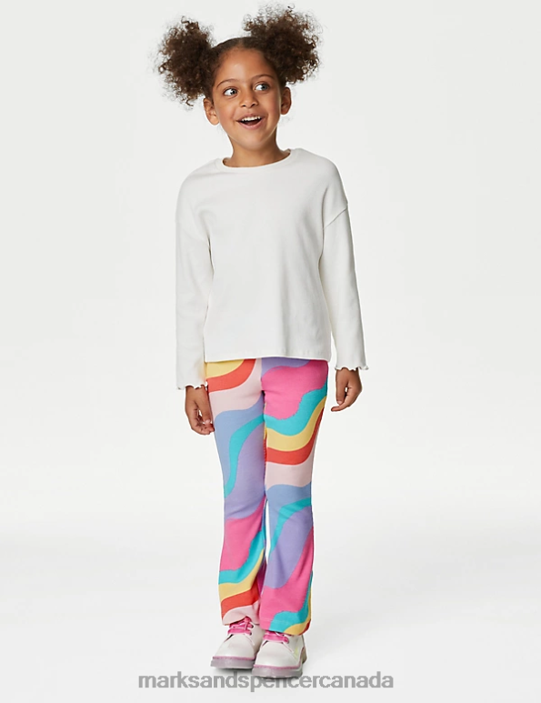 Marks and Spencer near me - Kids Multi Clothing Marks & Spencer Cotton Rich Patterned Flared Leggings 20VTD8773