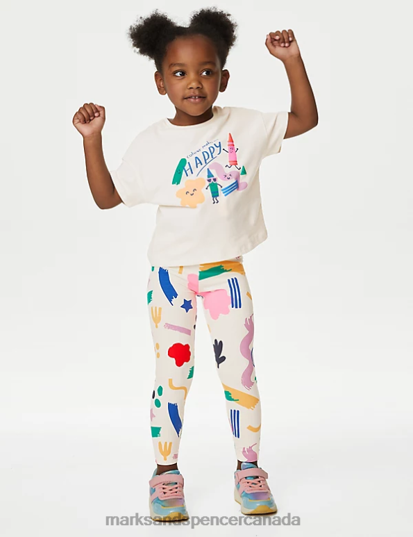 Marks and Spencer near me - Kids Multi Clothing Marks & Spencer Cotton Rich Patterned Leggings 20VTD8841