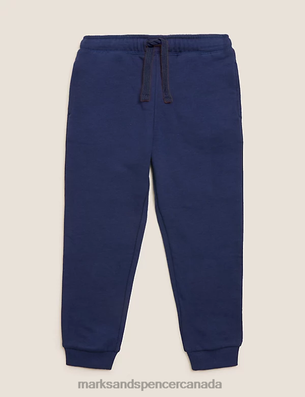 Kids Navy Clothing Marks & Spencer Cotton Rich Plain Joggers 20VTD7779 - Marks and Spencer outlet