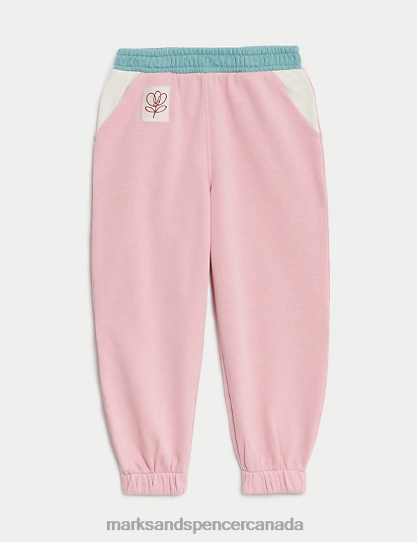 Kids Pink Clothing Marks & Spencer Cotton Rich Joggers 20VTD8831 - Marks and Spencer outlet