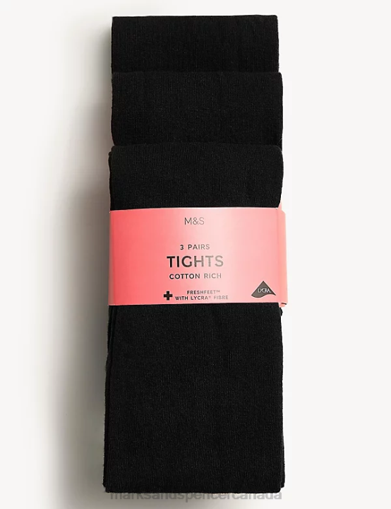 Marks and Spencer Canada - Marks & Spencer Kids 3pk of School Tights Clothing Black 20VTD9164