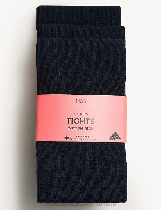 Marks & Spencer Kids 3pk of School Tights Clothing Navy 20VTD9043 - Marks and Spencer outlet