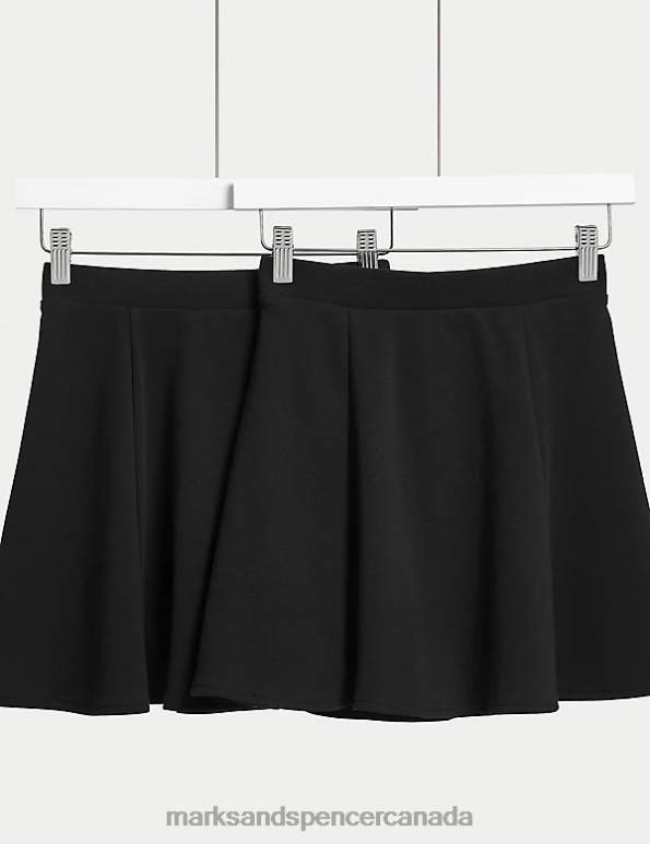 Kids Black School Uniform Marks & Spencer 2pk Jersey Skater School Skirts 20VTD8814 - Marks and Spencer Canada locations